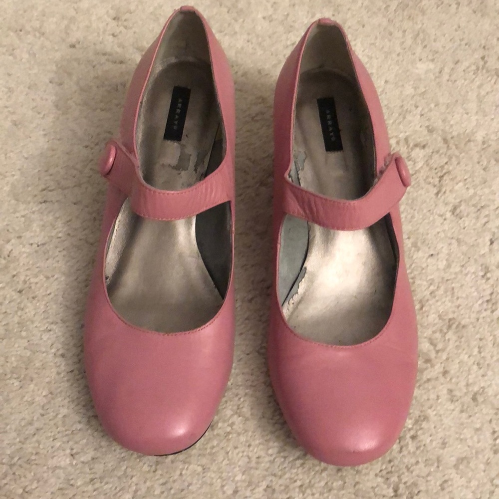 Pink mary janes 2in heels